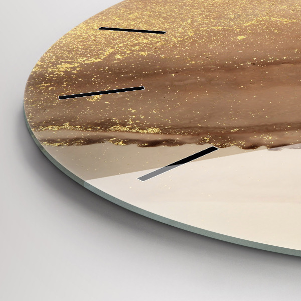 Ceas rotund de perete din sticlă Artă modernă bej