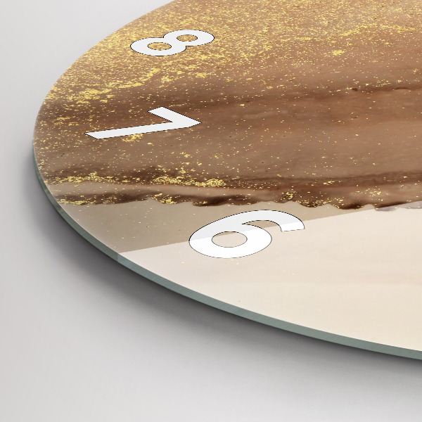 Ceas rotund de perete din sticlă Artă modernă bej