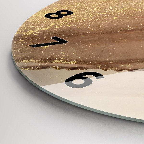 Ceas rotund de perete din sticlă Artă modernă bej