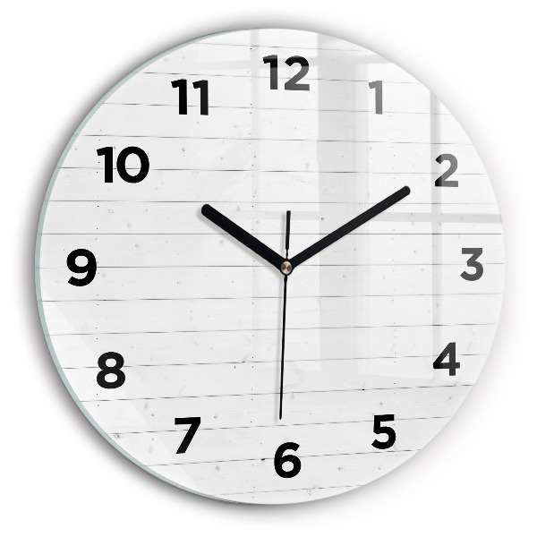 Ceas rotund de perete din sticlă Model de panouri din lemn