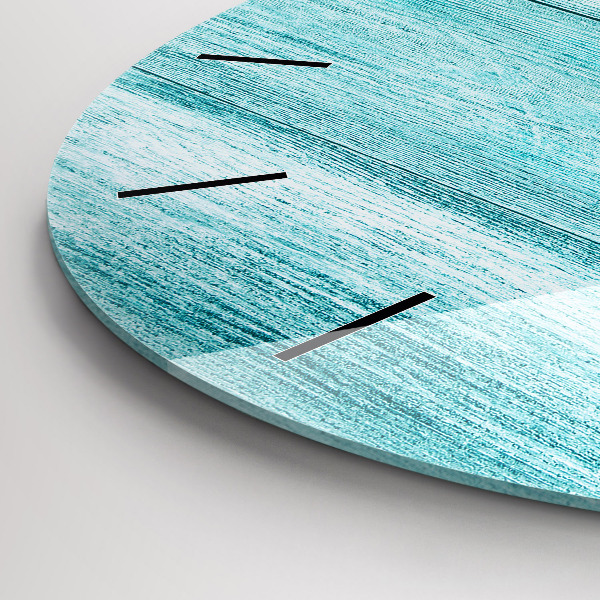 Ceas rotund de perete din sticlă Lemn vechi albastru