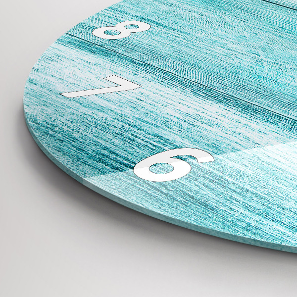 Ceas rotund de perete din sticlă Lemn vechi albastru