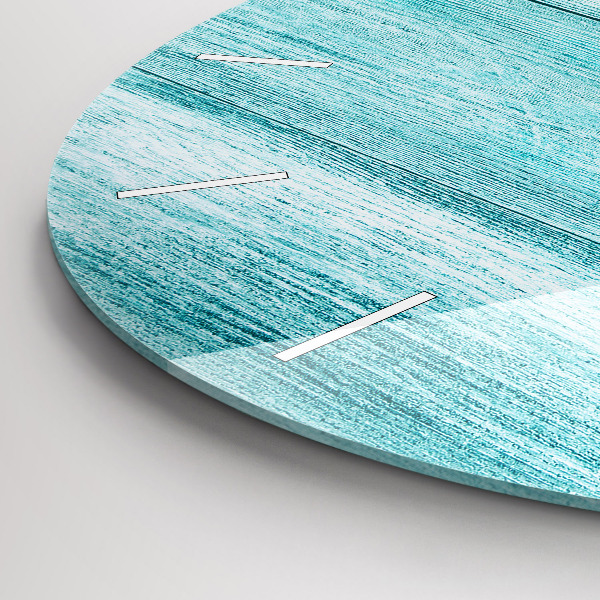 Ceas rotund de perete din sticlă Lemn vechi albastru