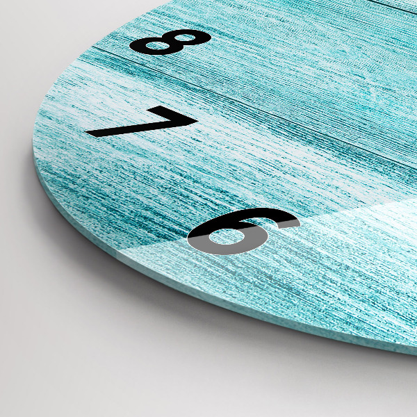 Ceas rotund de perete din sticlă Lemn vechi albastru