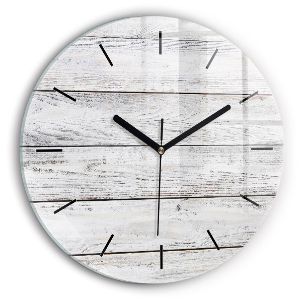 Ceas rotund de perete din sticlă Scânduri vopsite