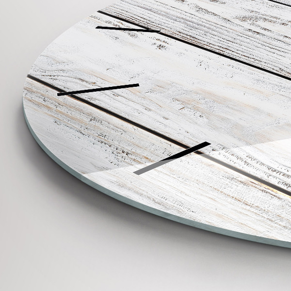 Ceas rotund de perete din sticlă Scânduri vopsite