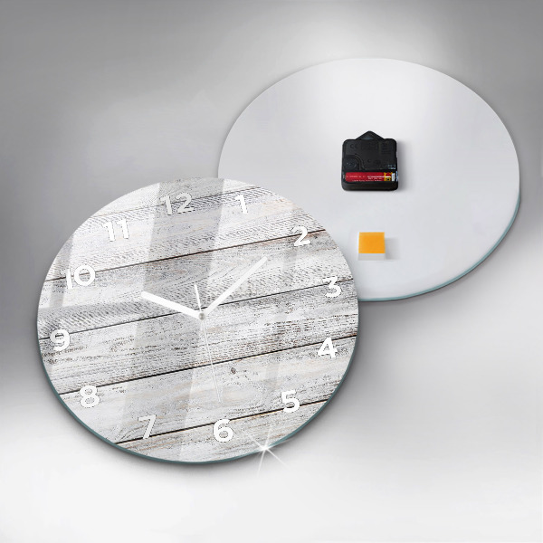 Ceas rotund de perete din sticlă Scânduri vopsite