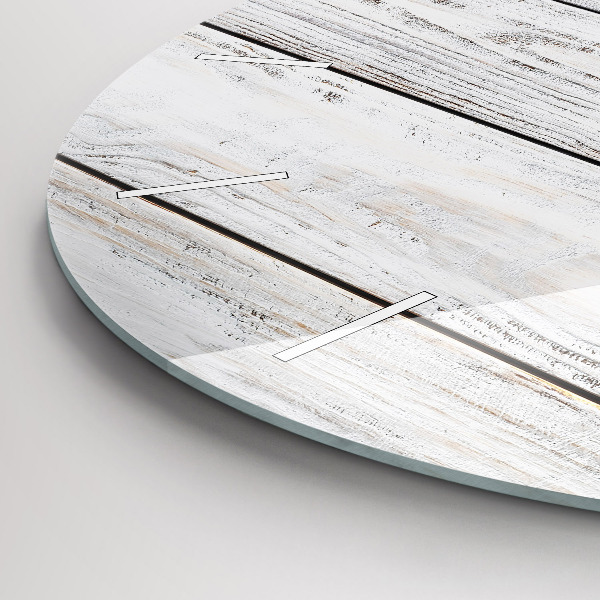 Ceas rotund de perete din sticlă Scânduri vopsite