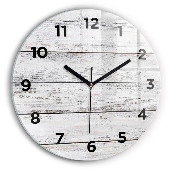 Ceas rotund de perete din sticlă Scânduri vopsite