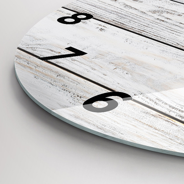 Ceas rotund de perete din sticlă Scânduri vopsite