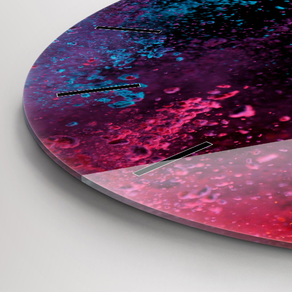 Ceas rotund de perete din sticlă O explozie de culori