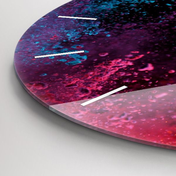 Ceas rotund de perete din sticlă O explozie de culori