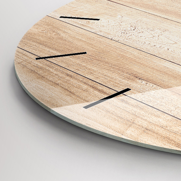Ceas rotund de perete din sticlă Textura din lemn