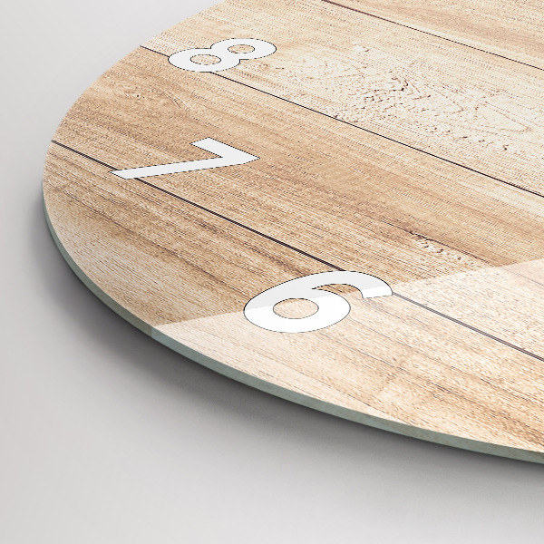 Ceas rotund de perete din sticlă Textura din lemn