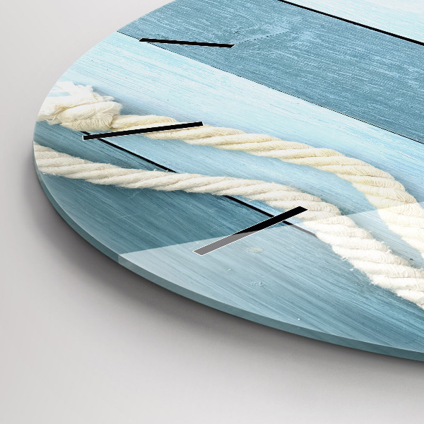 Ceas rotund de perete din sticlă Scânduri în dungi și un papion