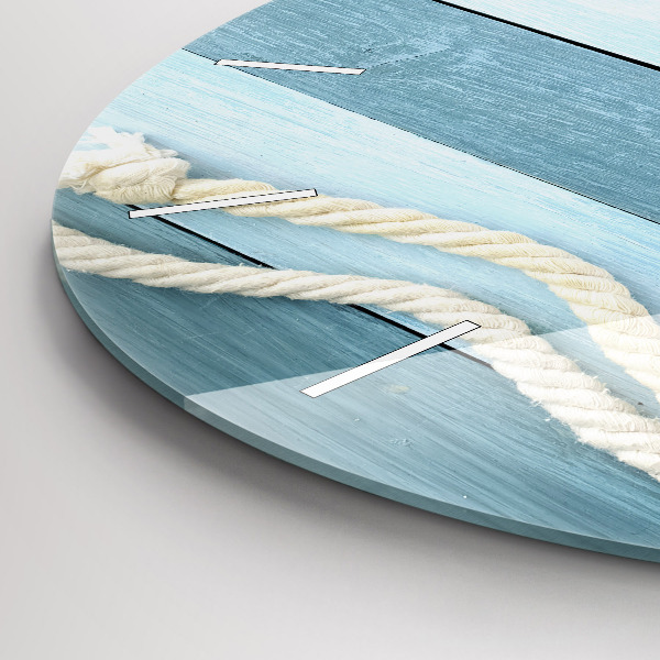 Ceas rotund de perete din sticlă Scânduri în dungi și un papion