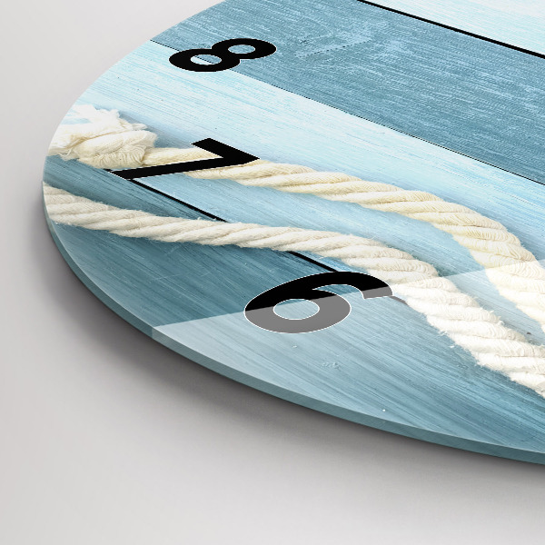 Ceas rotund de perete din sticlă Scânduri în dungi și un papion