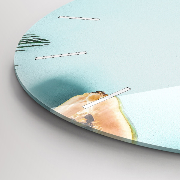 Ceas rotund de perete din sticlă Compoziție de vară