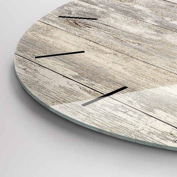 Ceas rotund de perete din sticlă Panouri din lemn