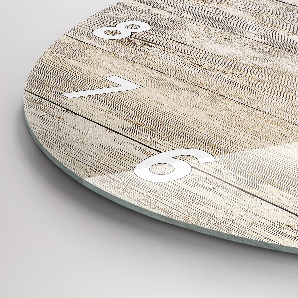 Ceas rotund de perete din sticlă Panouri din lemn