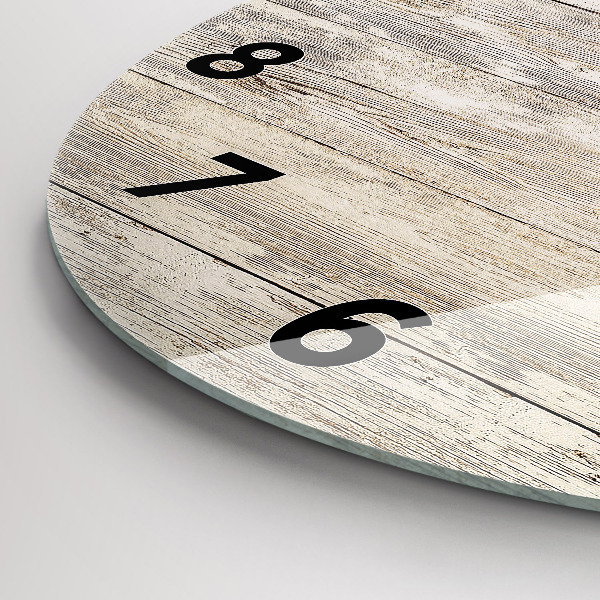 Ceas rotund de perete din sticlă Panouri din lemn