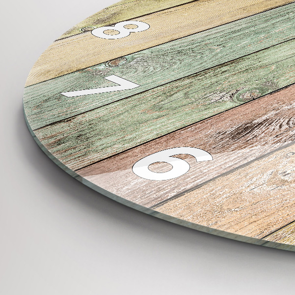 Ceas rotund de perete din sticlă Plăci colorate