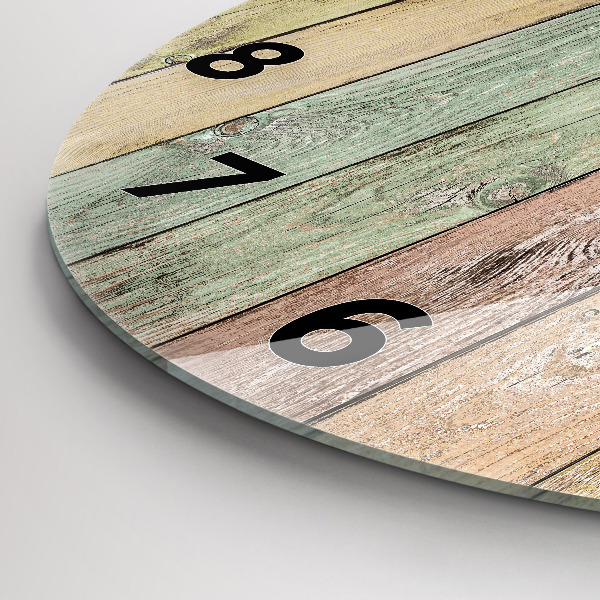 Ceas rotund de perete din sticlă Plăci colorate