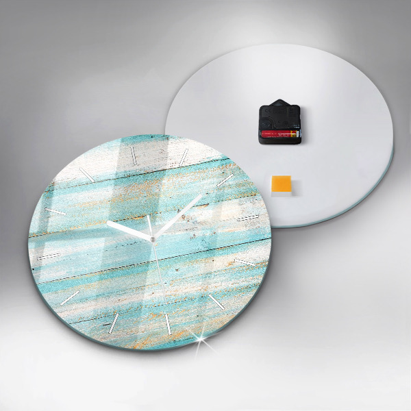 Ceas rotund de perete din sticlă Placi albastre