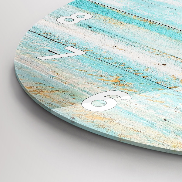 Ceas rotund de perete din sticlă Placi albastre