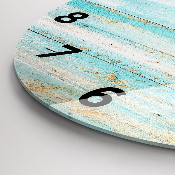 Ceas rotund de perete din sticlă Placi albastre