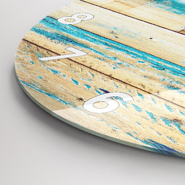 Ceas rotund de perete din sticlă Lemn zgâriat