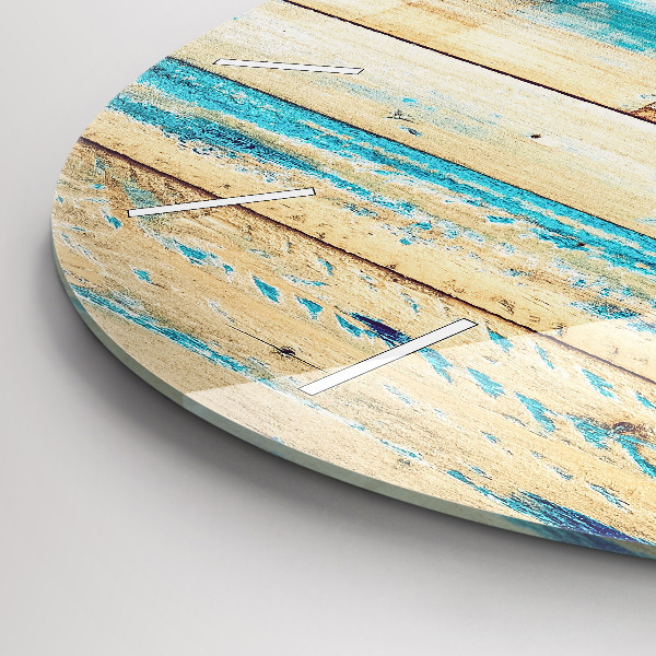 Ceas rotund de perete din sticlă Lemn zgâriat