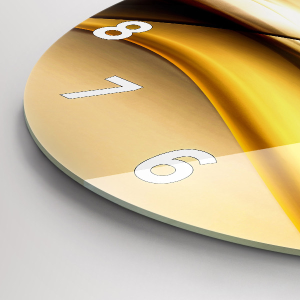 Ceas rotund de perete din sticlă Abstracția valurilor