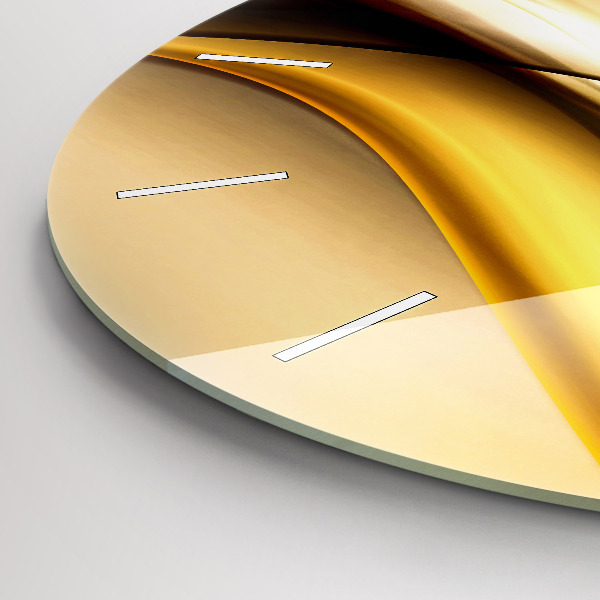 Ceas rotund de perete din sticlă Abstracția valurilor