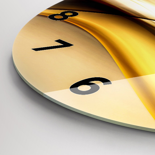 Ceas rotund de perete din sticlă Abstracția valurilor