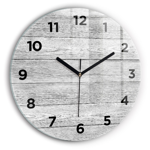 Ceas rotund de perete din sticlă Panouri din lemn