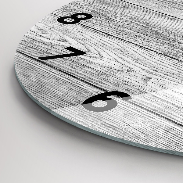 Ceas rotund de perete din sticlă Panouri din lemn