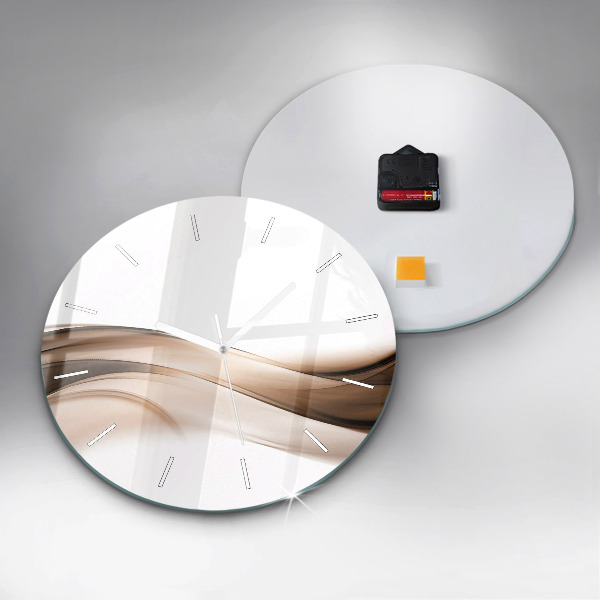 Ceas rotund de perete din sticlă Abstracția liniilor