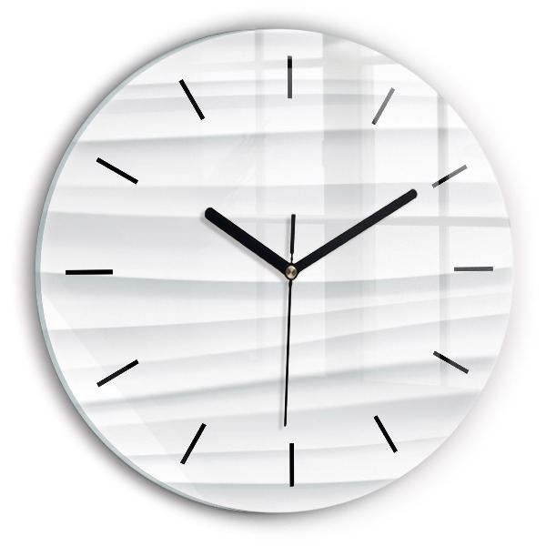 Ceas rotund de perete din sticlă Textura valuri