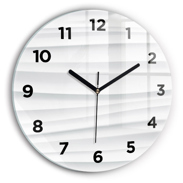 Ceas rotund de perete din sticlă Textura valuri