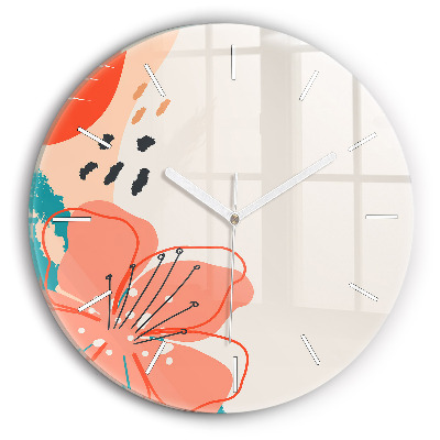 Ceas rotund de perete din sticlă Plante hawaiene