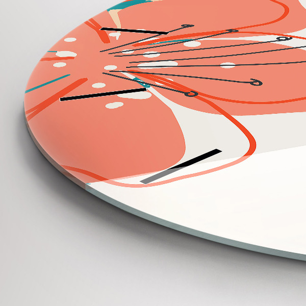 Ceas rotund de perete din sticlă Plante hawaiene