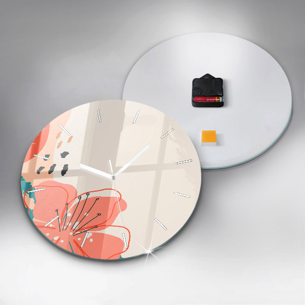 Ceas rotund de perete din sticlă Plante hawaiene