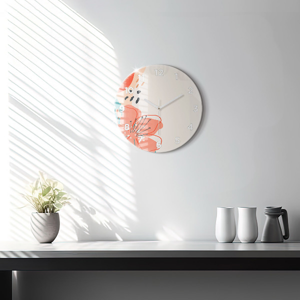 Ceas rotund de perete din sticlă Plante hawaiene