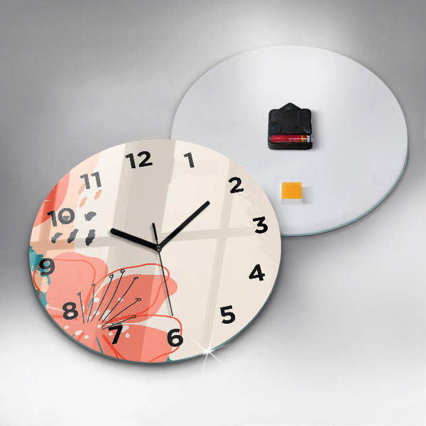 Ceas rotund de perete din sticlă Plante hawaiene
