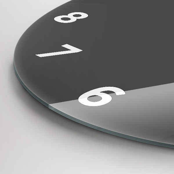 Ceas rotund de perete din sticlă Culoare gri