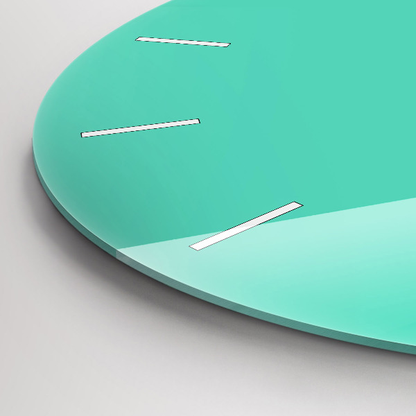 Ceas rotund de perete din sticlă Turcoaz