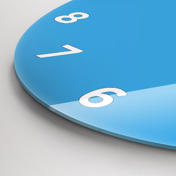 Ceas rotund de perete din sticlă Albastru