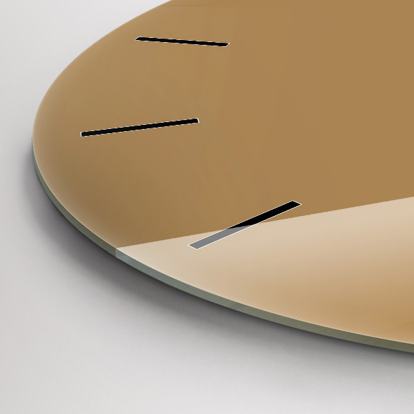 Ceas rotund de perete din sticlă Bej