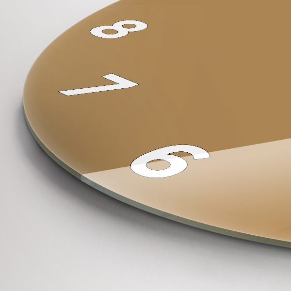 Ceas rotund de perete din sticlă Bej